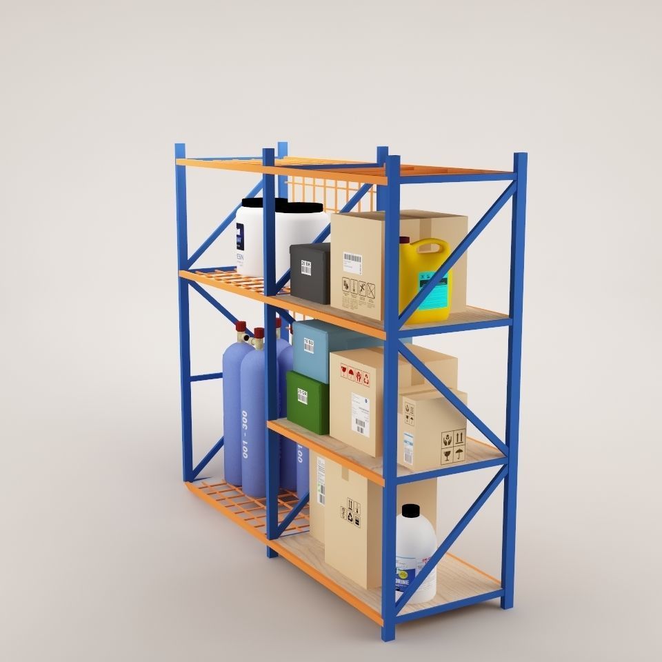 Warehouse Rack Storage 07 3D model_6