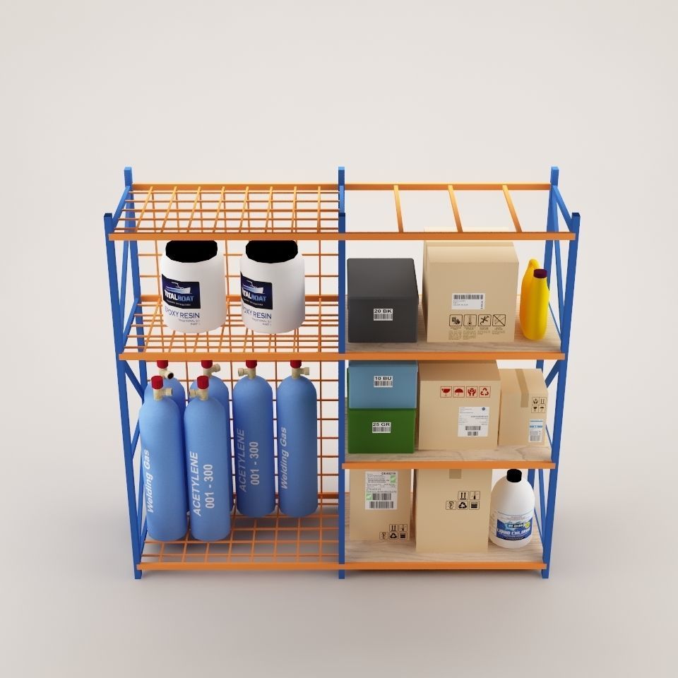 Warehouse Rack Storage 07 3D model_1
