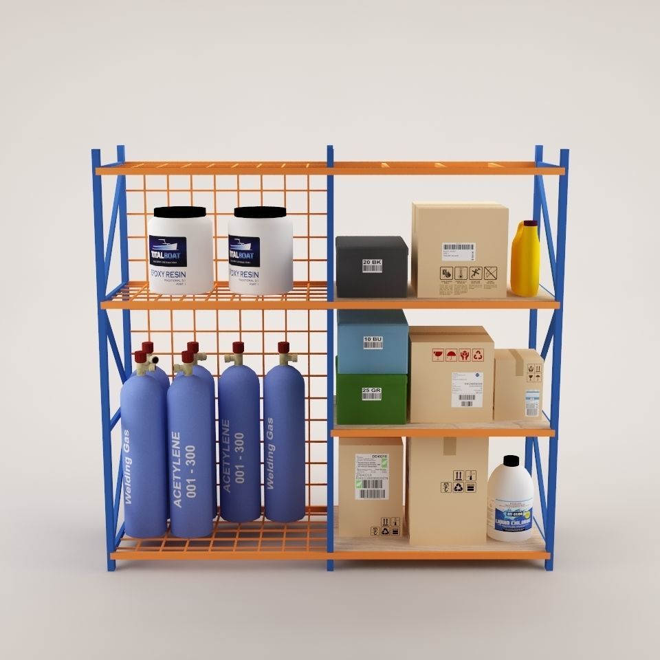 Warehouse Rack Storage 07 3D model_4