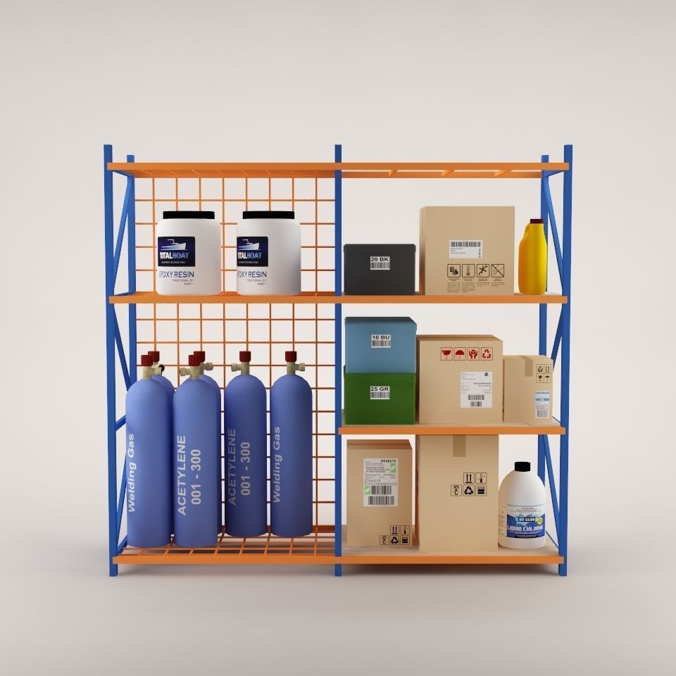 Warehouse Rack Storage 07 3D model_3