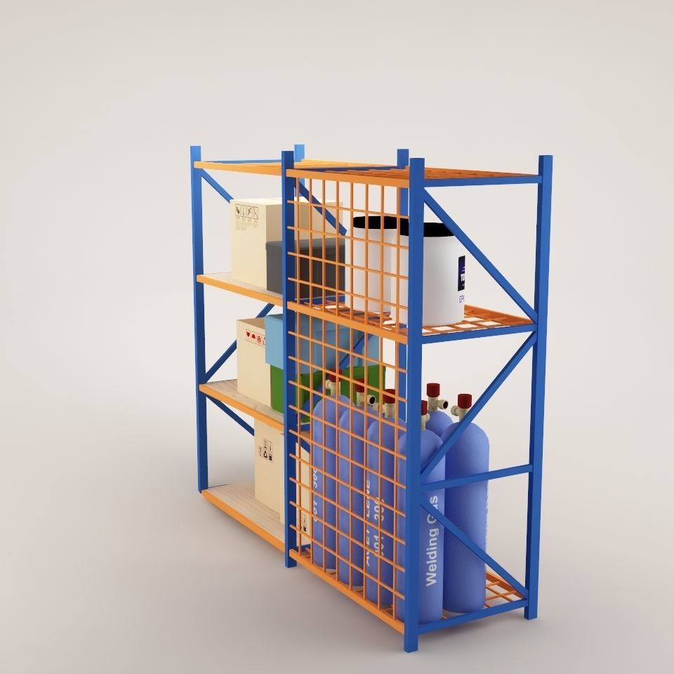 Warehouse Rack Storage 07 3D model_5