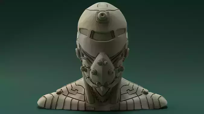 Robot bust 3D print model