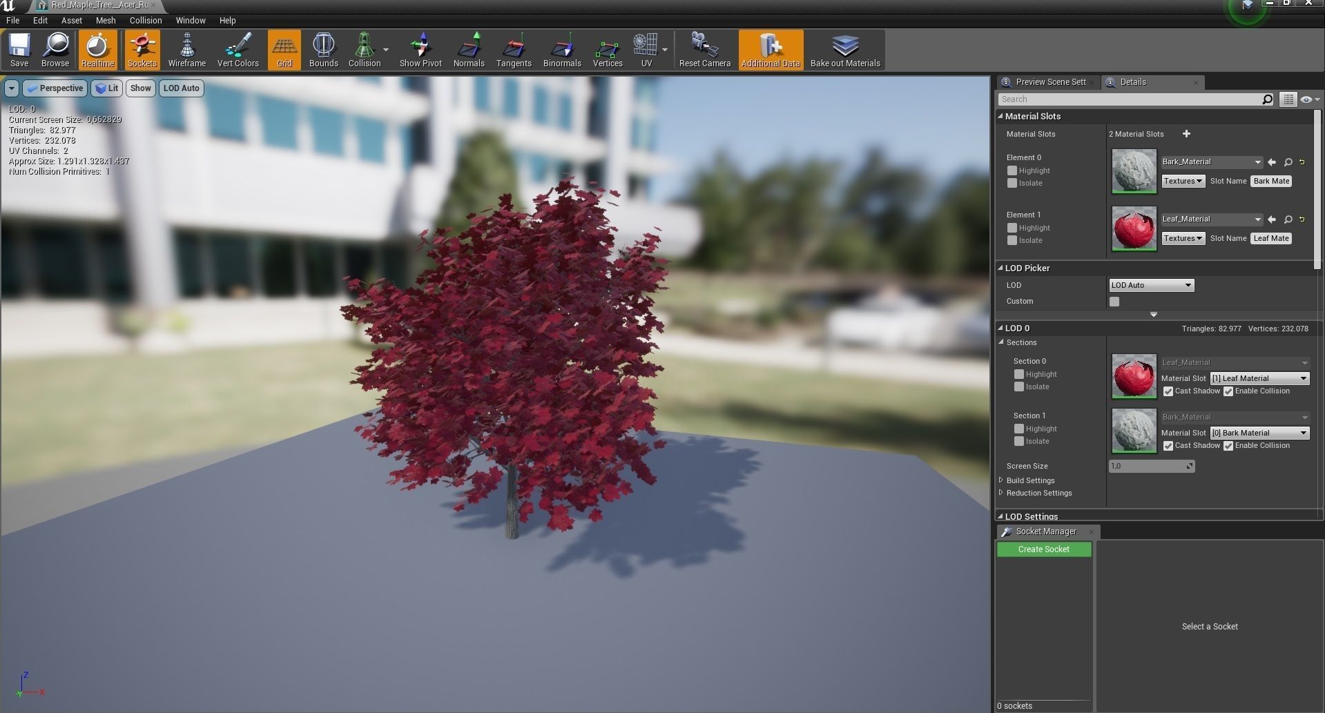 Red Maple Tree Acer Rubrum Low Poly 02 Low-poly 3D model_6