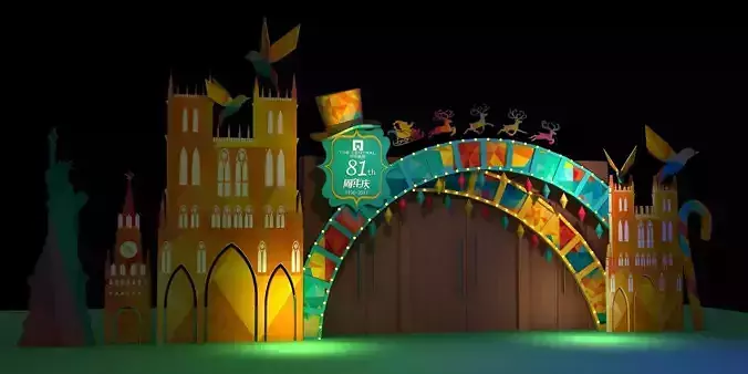 Christmas holiday magic hat door display 3D model