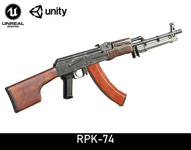 RPK-74 ak - rifle Low-poly 3D model