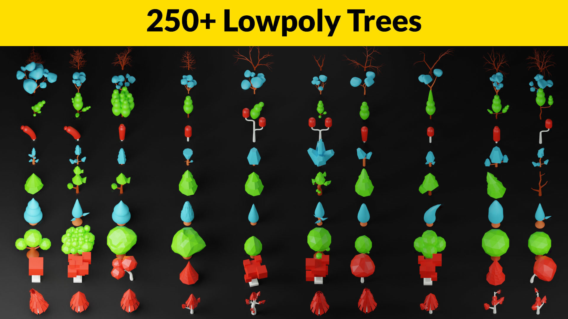 Lowpoly Trees pack Low-poly 3D model_2
