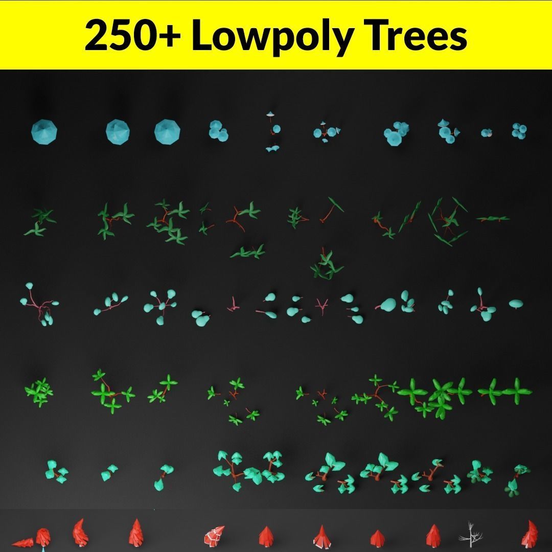 Lowpoly Trees pack Low-poly 3D model_6