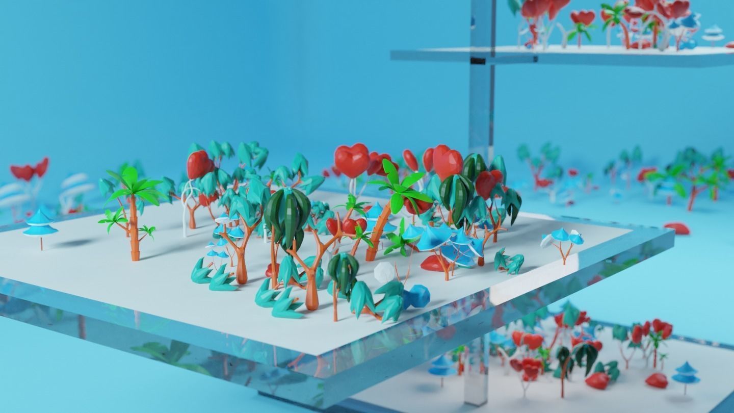 Lowpoly Trees pack Low-poly 3D model_5