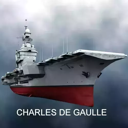 Nuclear aircraft carrier Charles de Gaulle 3D model