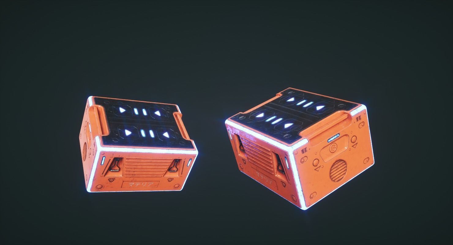 Sci Fi Box Tool Low-poly 3D model_3