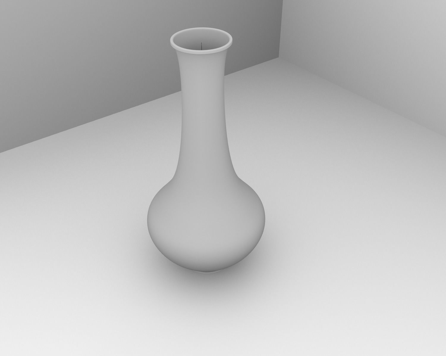 Vase 3 clear on table 3D model_3