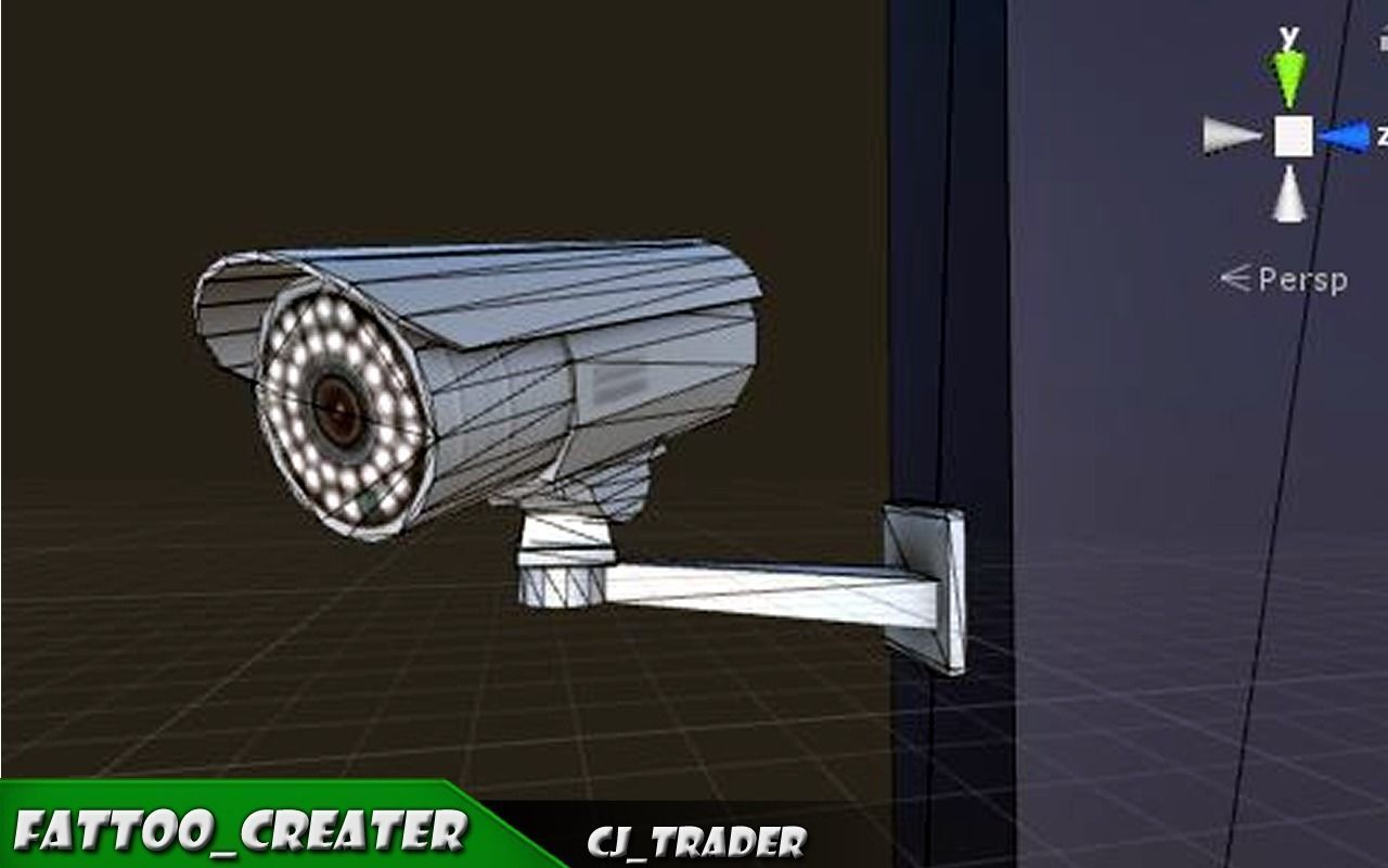 CCTV Camera low poly 3d model Low-poly 3D model_3