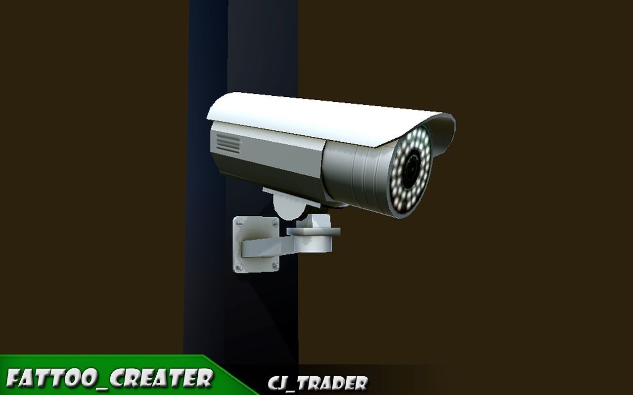 CCTV Camera low poly 3d model Low-poly 3D model_1