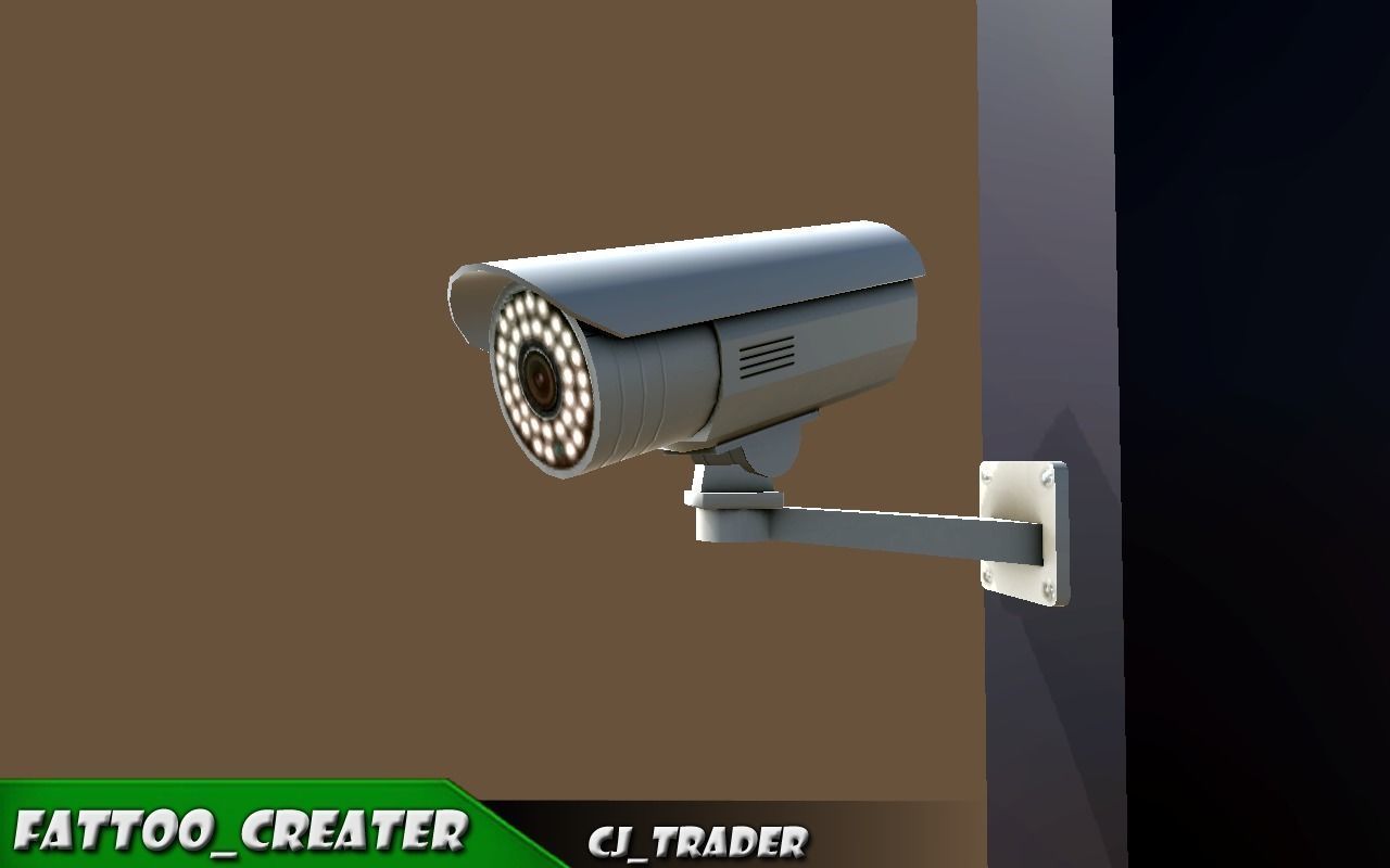 CCTV Camera low poly 3d model Low-poly 3D model_2