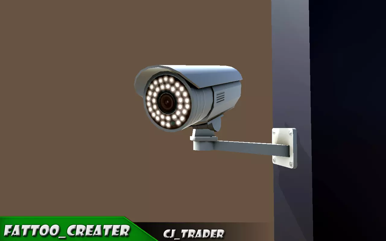 CCTV Camera low poly 3d model Low-poly 3D model_0