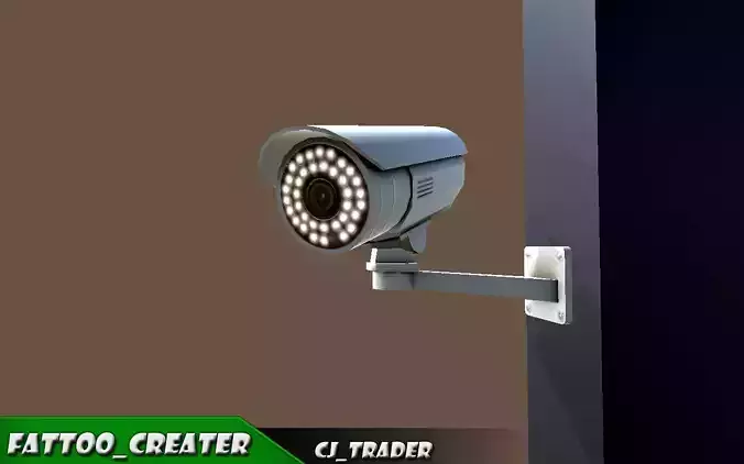 CCTV Camera low poly 3d model Low-poly 3D model