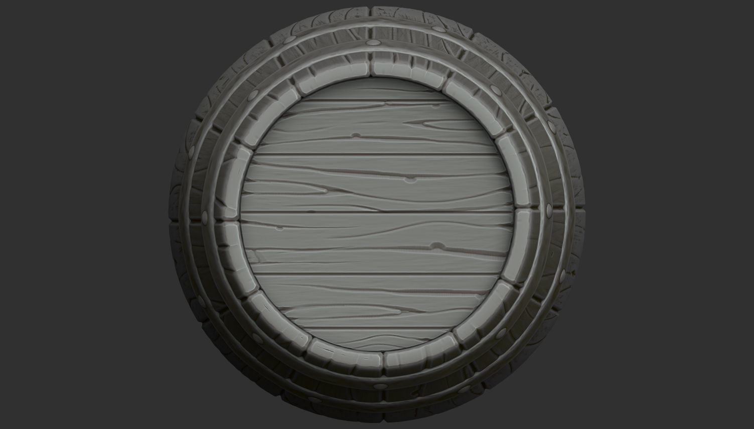 Stylized Barrel Low-poly 3D model_7