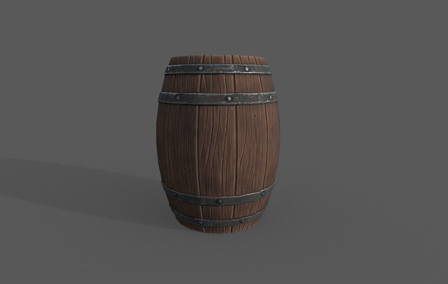 Stylized Barrel Low-poly 3D model_3