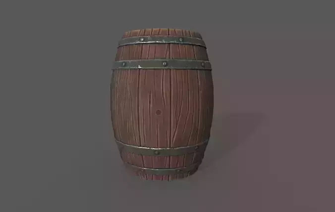 Stylized Barrel Low-poly 3D model