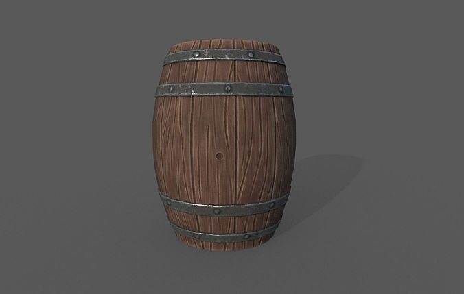 Stylized Barrel Low-poly 3D model