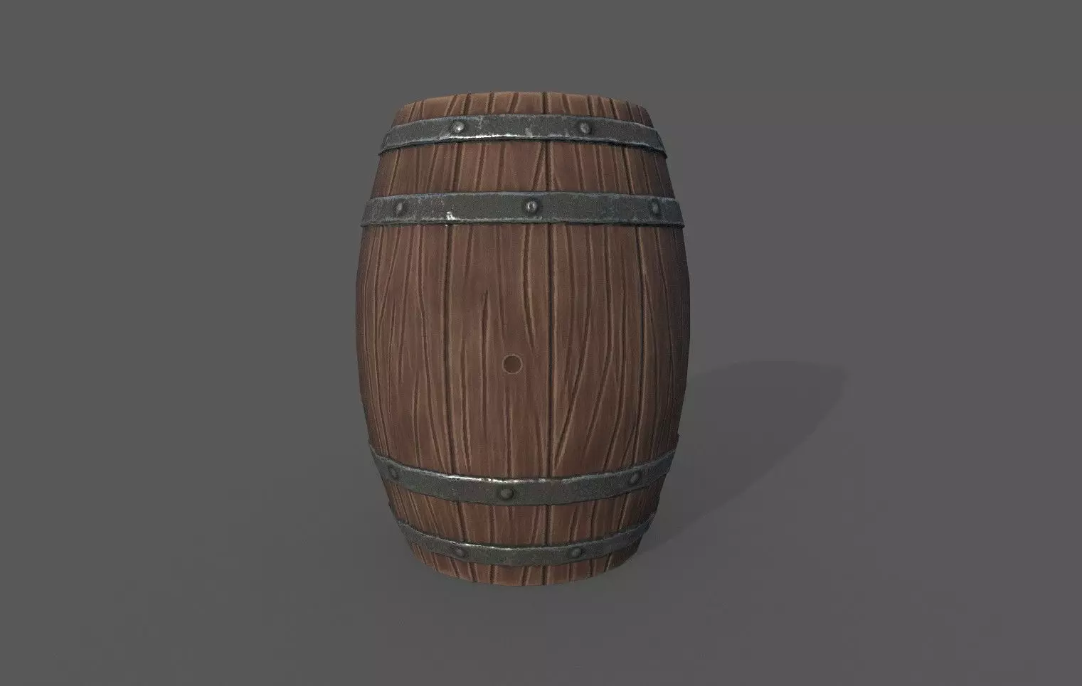 Stylized Barrel Low-poly 3D model_0