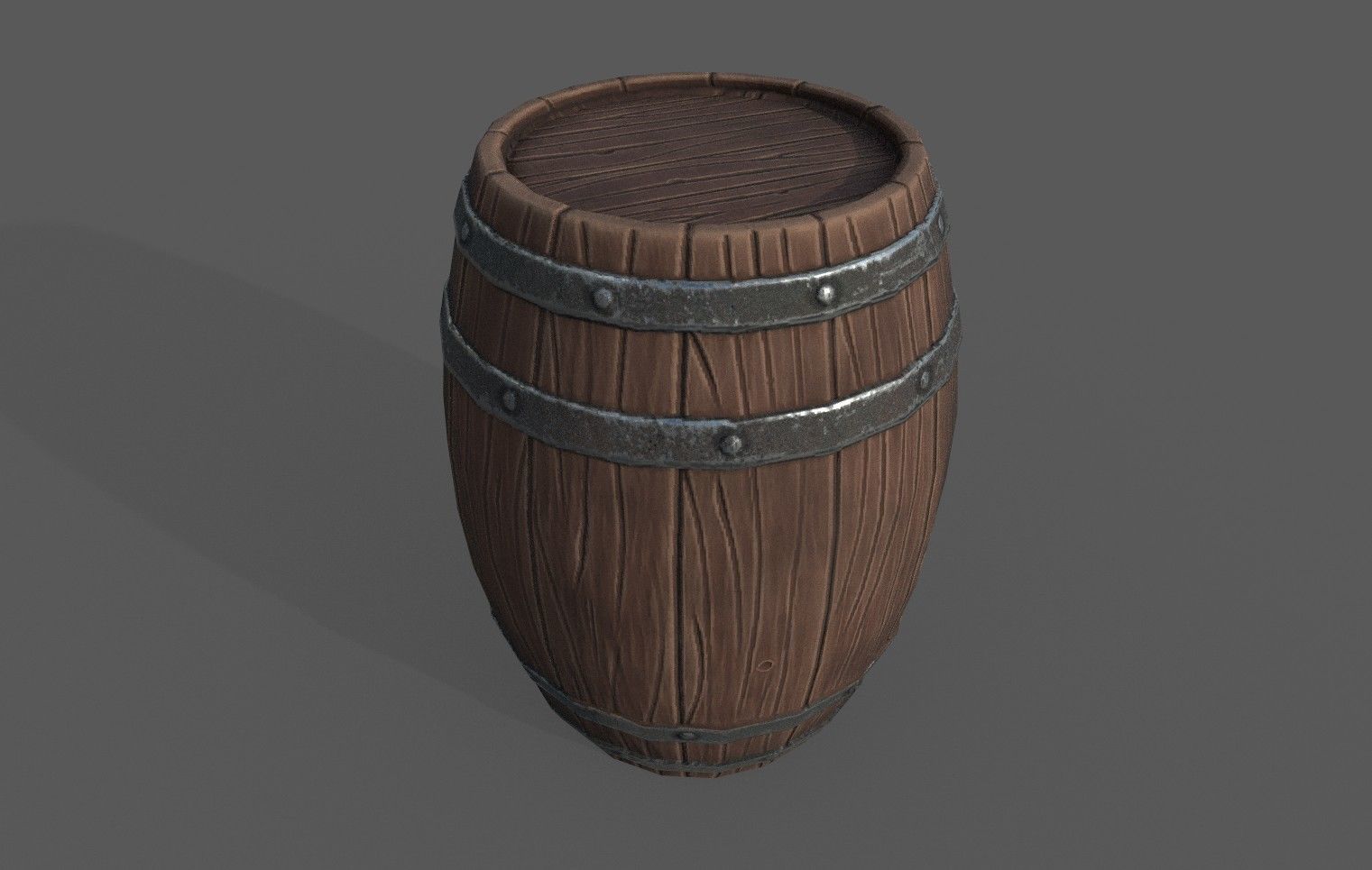 Stylized Barrel Low-poly 3D model_4