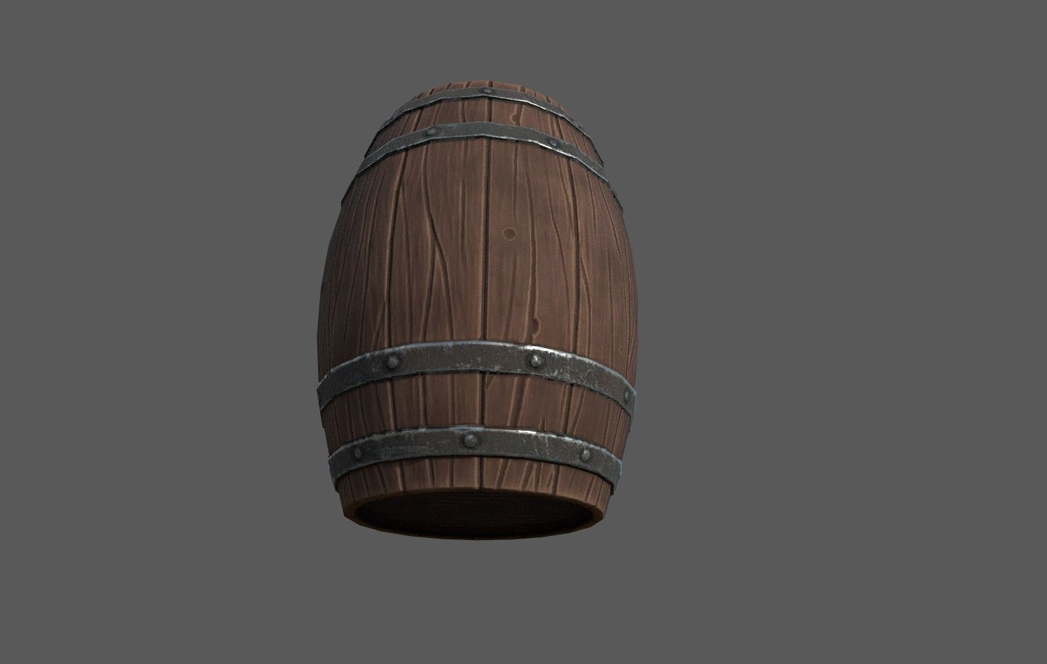 Stylized Barrel Low-poly 3D model_6