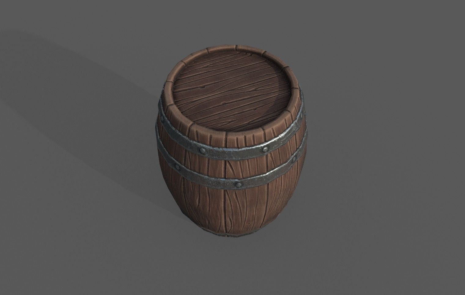 Stylized Barrel Low-poly 3D model_5