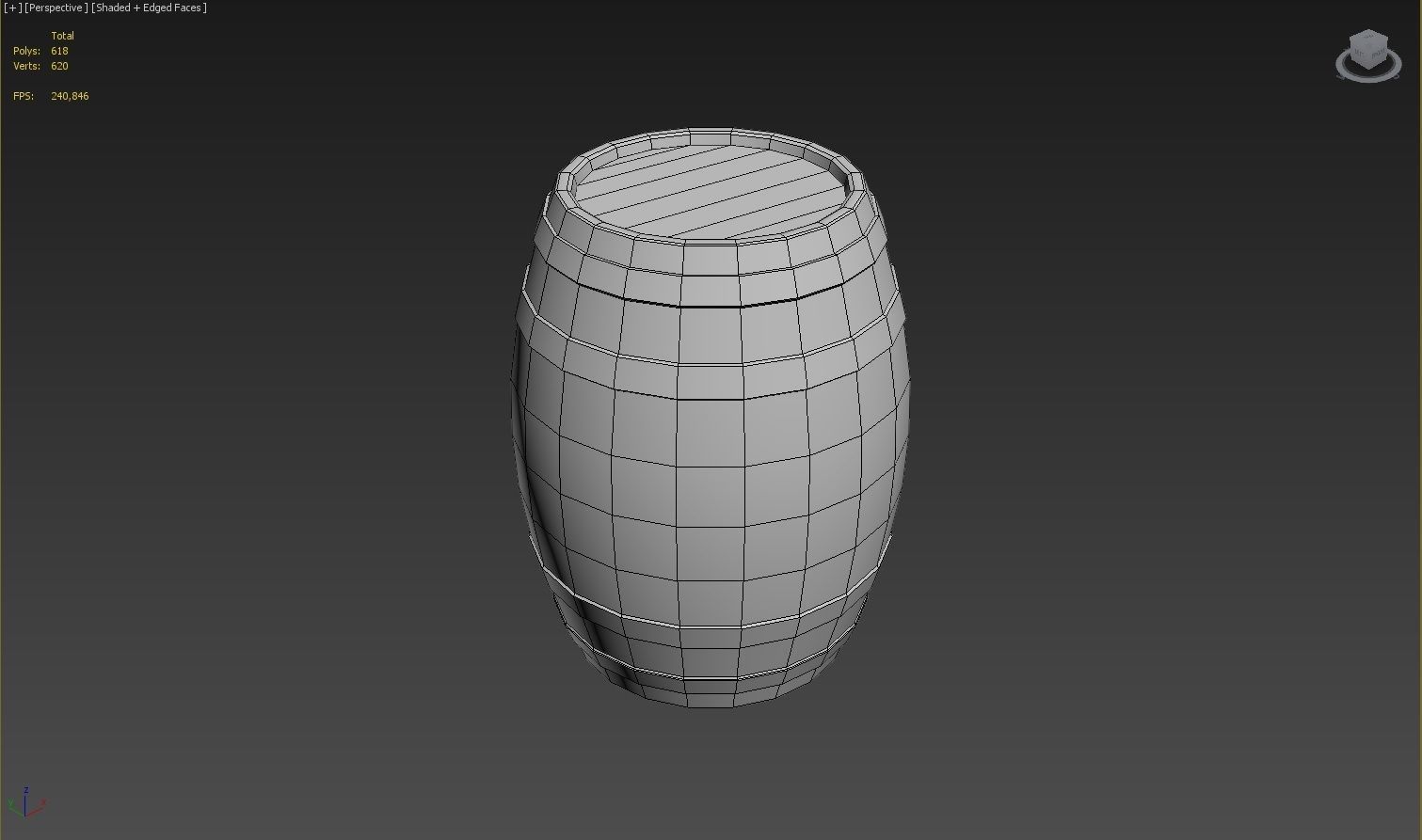 Stylized Barrel Low-poly 3D model_8