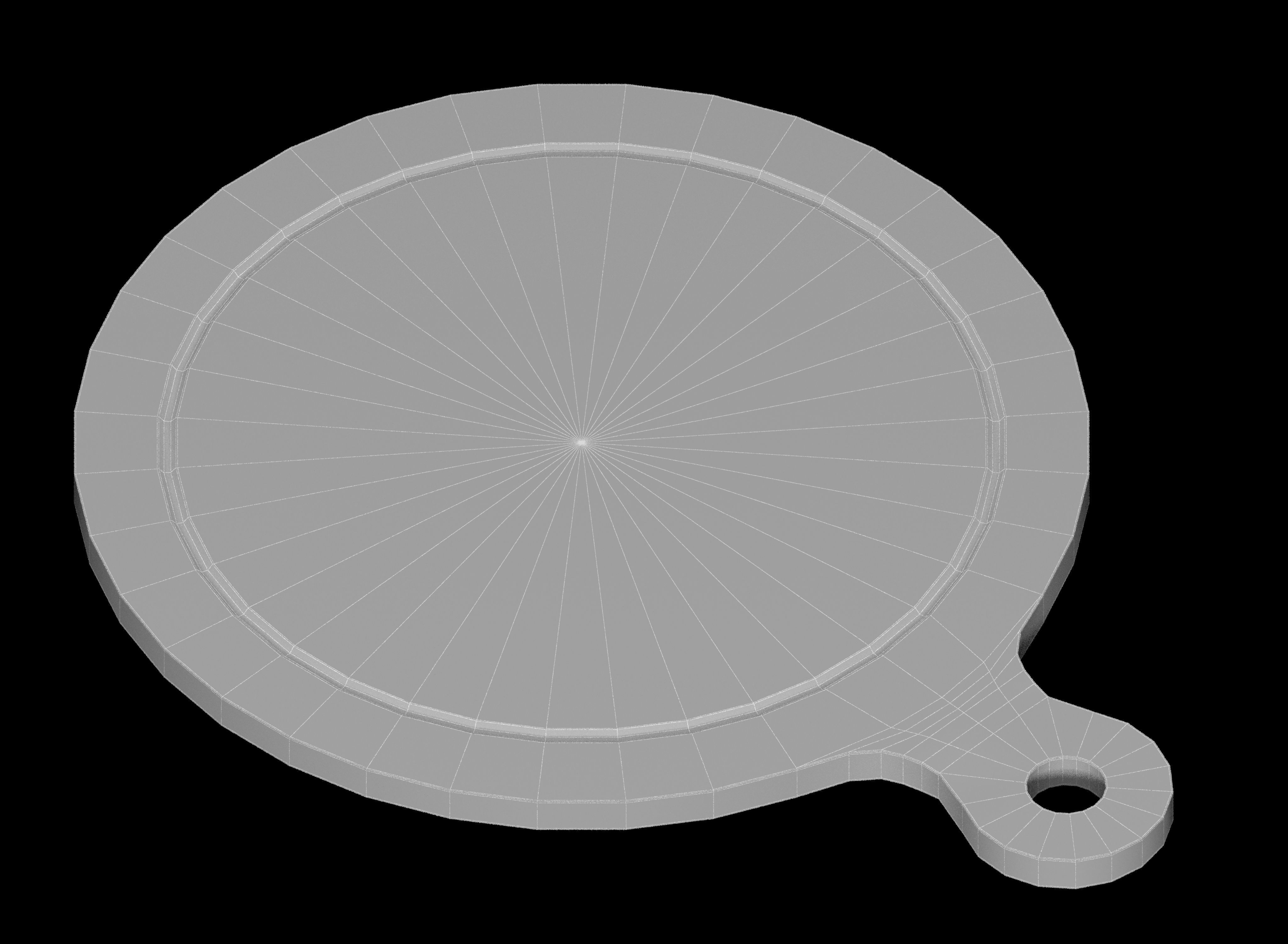 Wooden chopping board Free low-poly 3D model_4