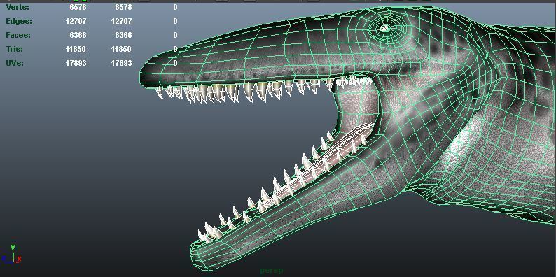 Mosasaur Tylosaurus Low-poly 3D model_5