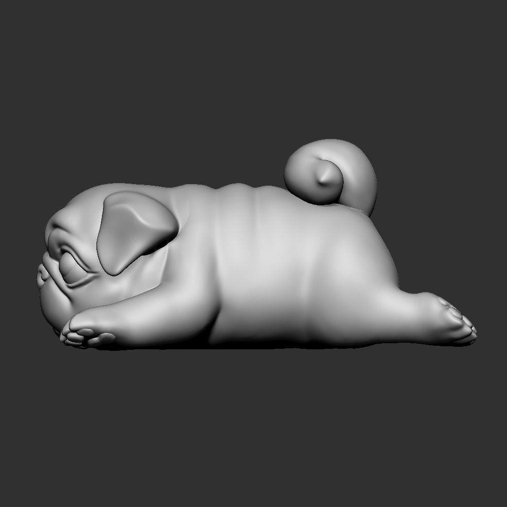 Lazy Pug 3D print model_2