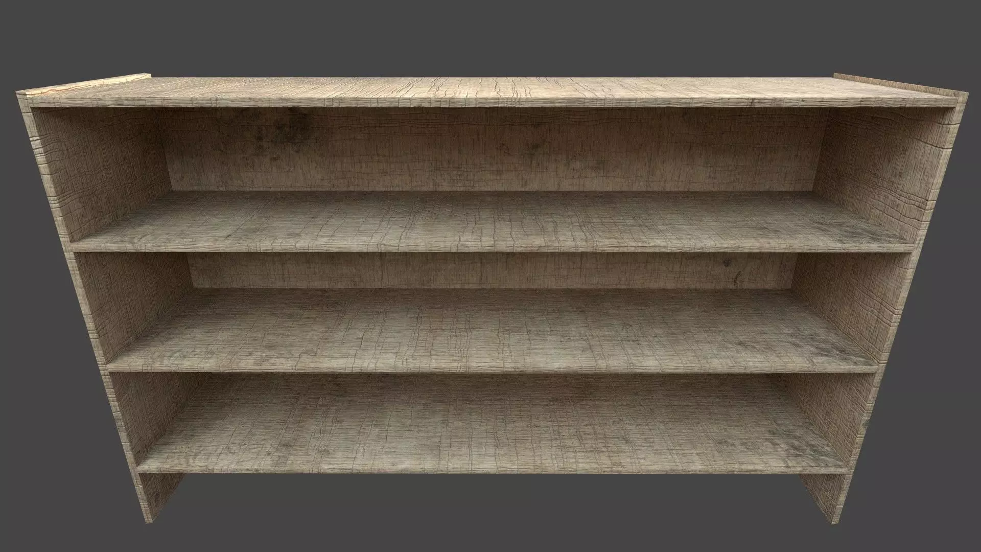 Bookshelf wooden shelf Low-poly 3D model_0