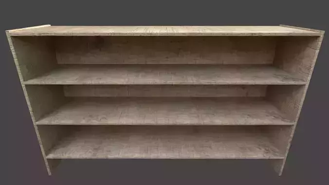 Bookshelf wooden shelf Low-poly 3D model Bookshelf wooden shelf Low-poly 3D model