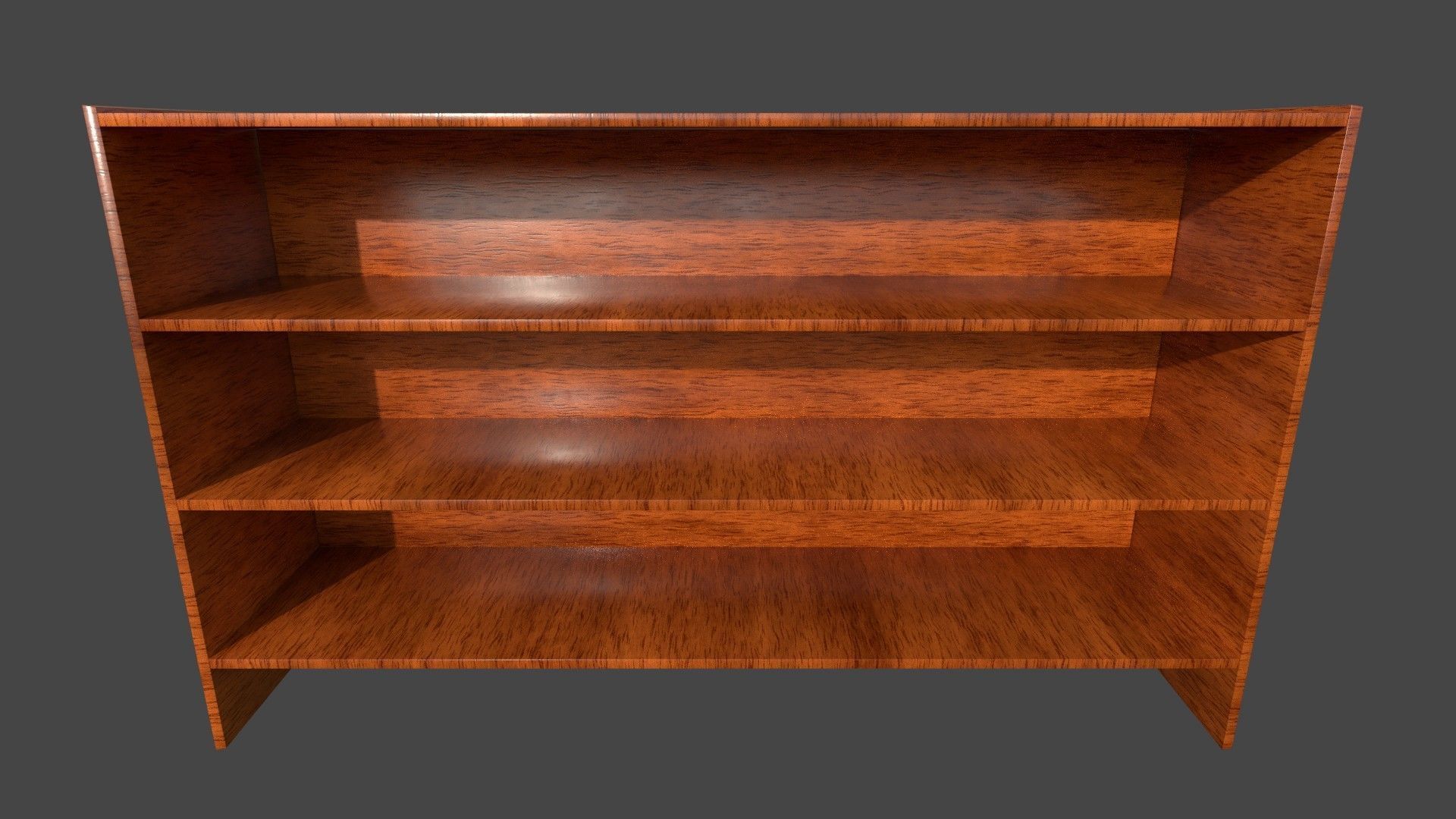 Bookshelf wooden shelf Low-poly 3D model_5