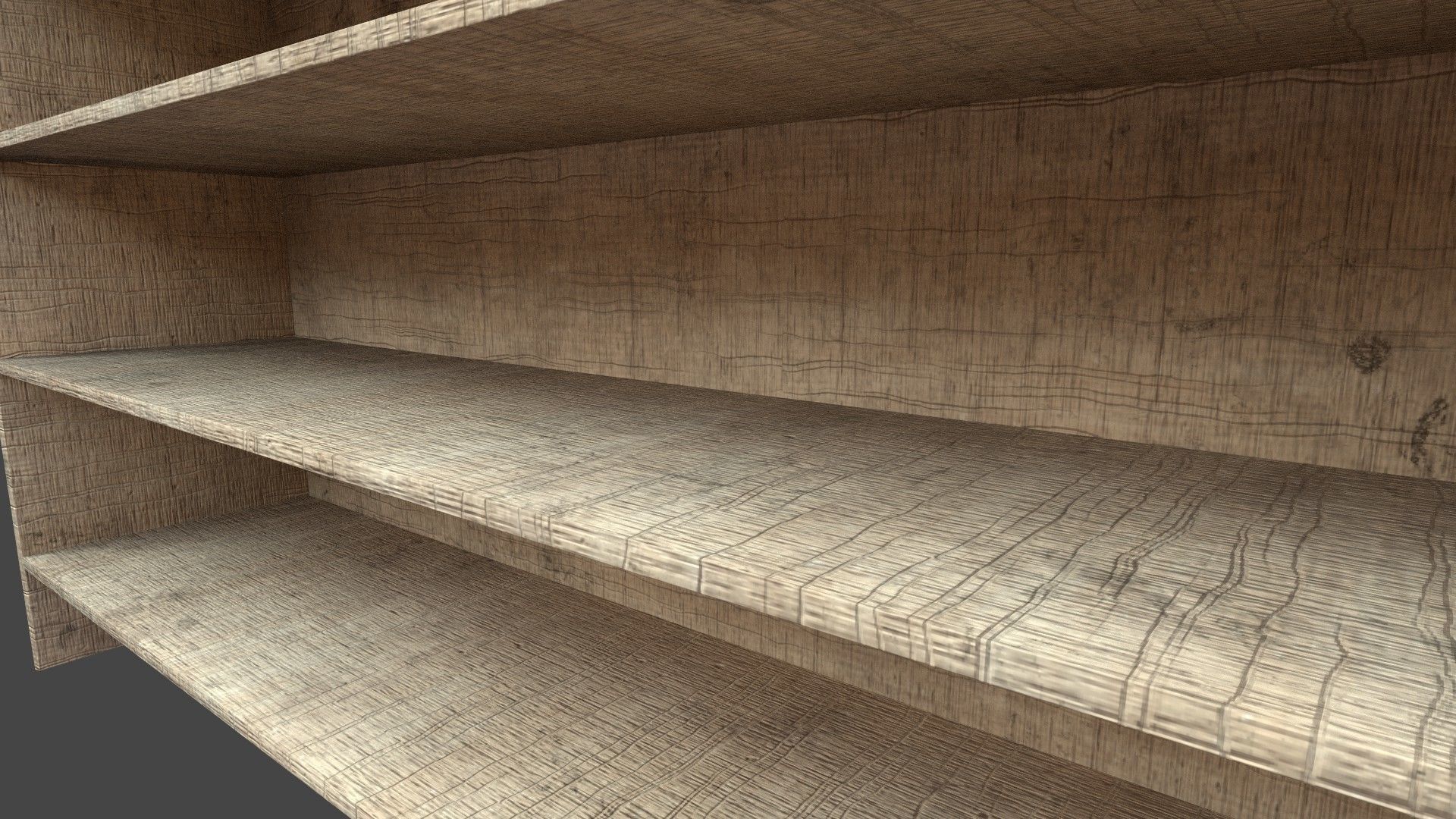 Bookshelf wooden shelf Low-poly 3D model_6