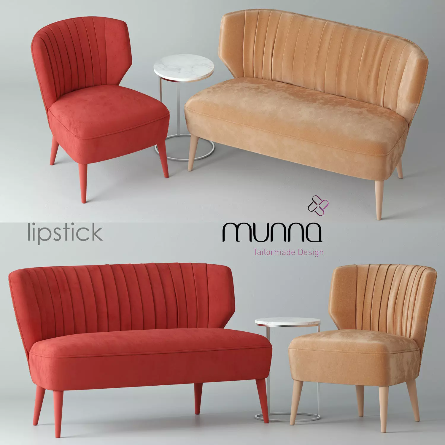 Sofa and chair MUNNA Lipstick 3D model
