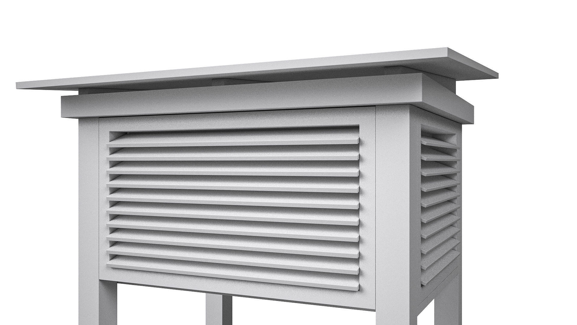 Stevenson Screen Low-poly 3D model_11