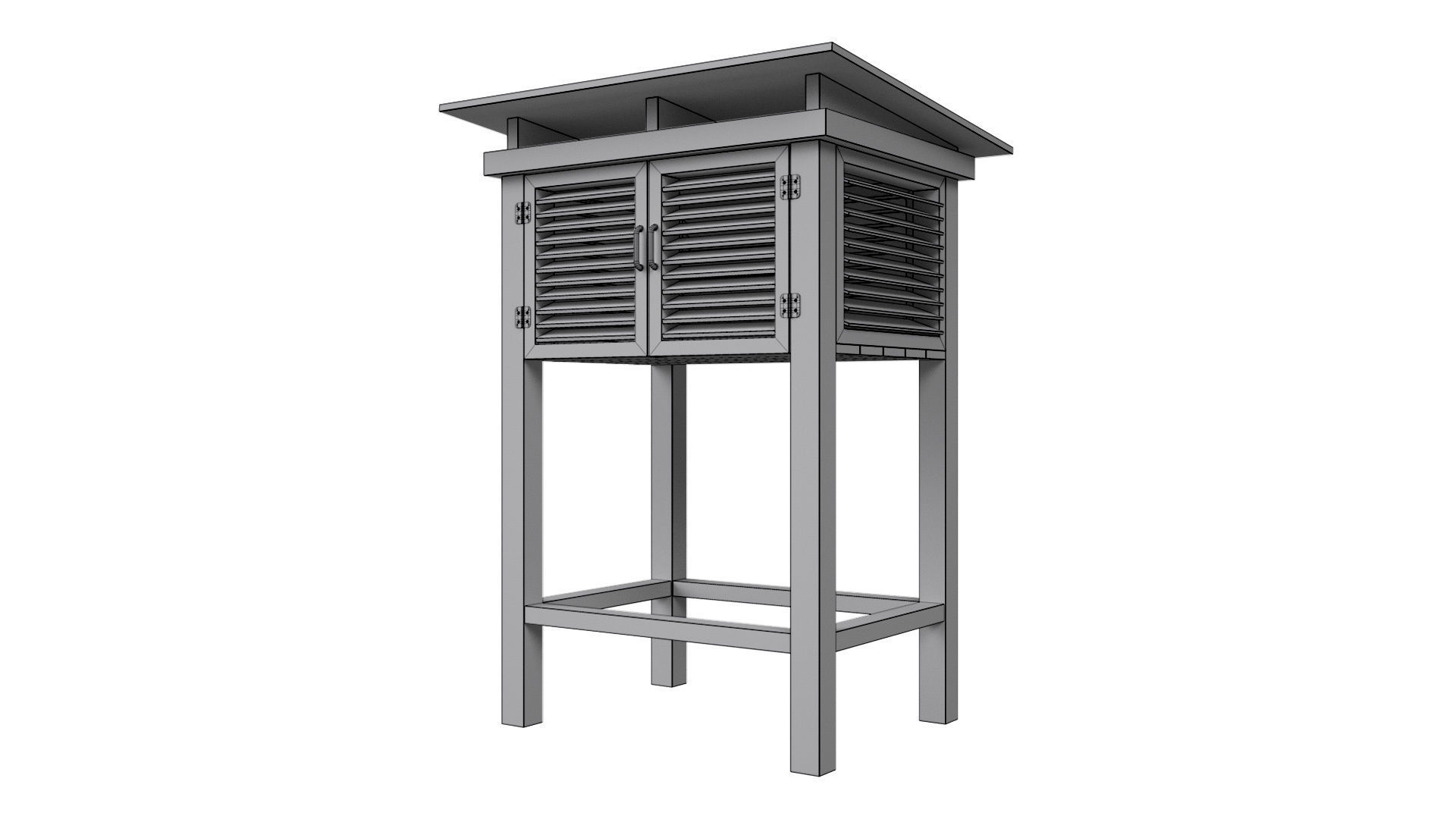 Stevenson Screen Low-poly 3D model_12