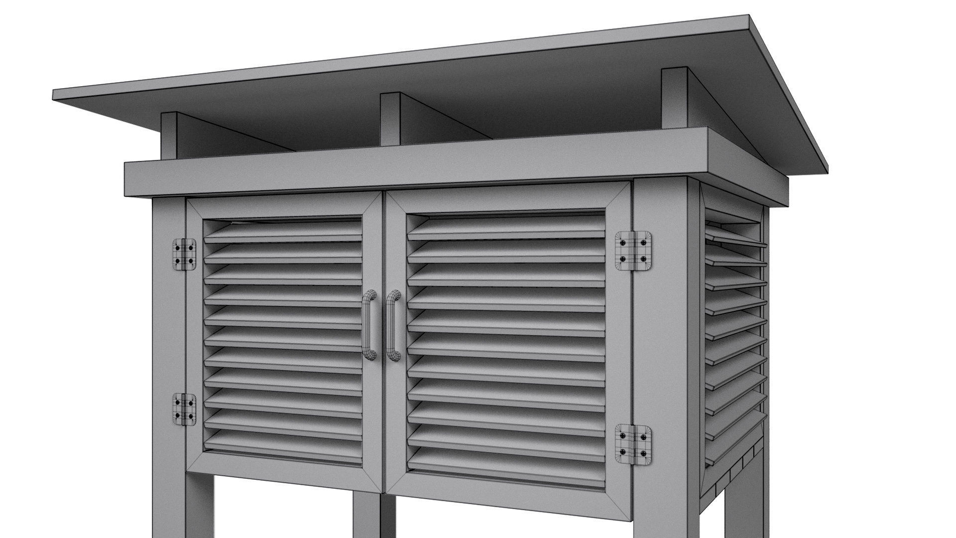 Stevenson Screen Low-poly 3D model_14