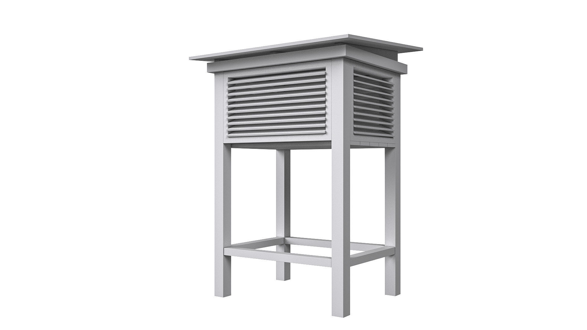 Stevenson Screen Low-poly 3D model_7