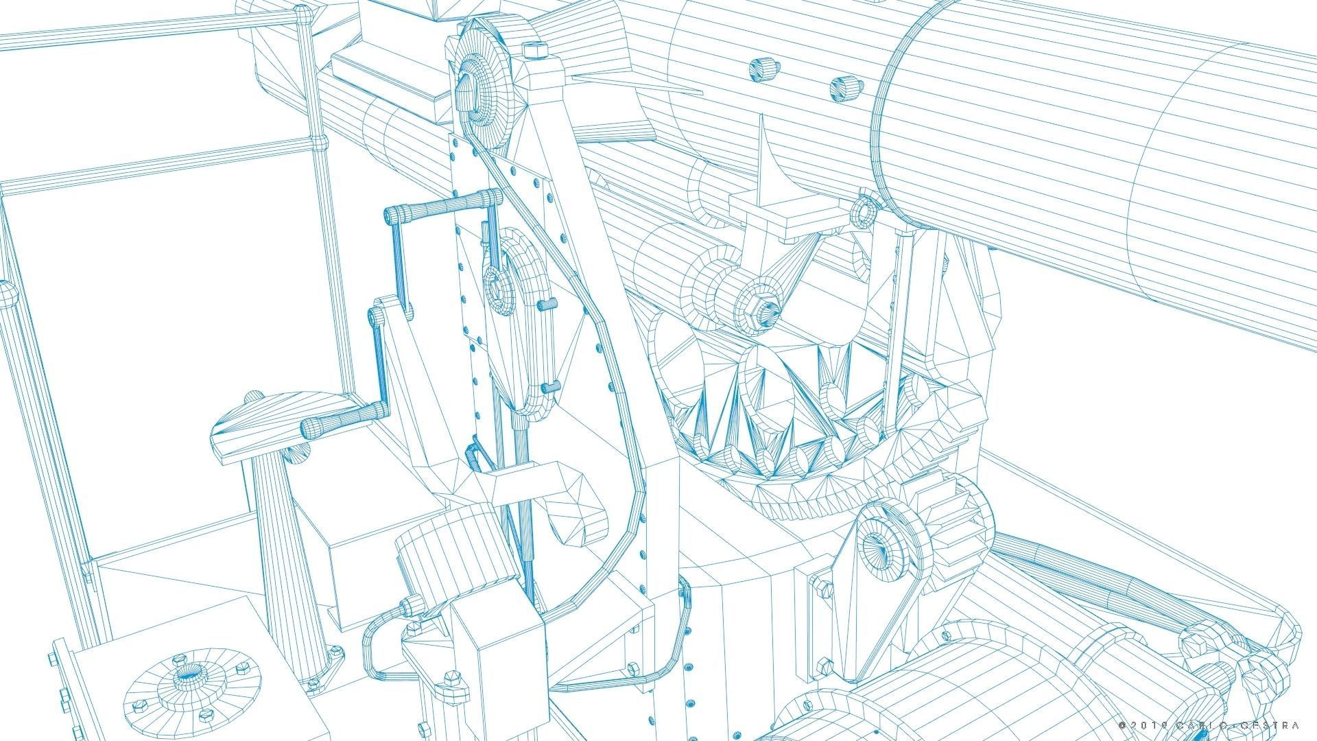 QF 120mm Mk VIII naval gun Low-poly 3D model_35