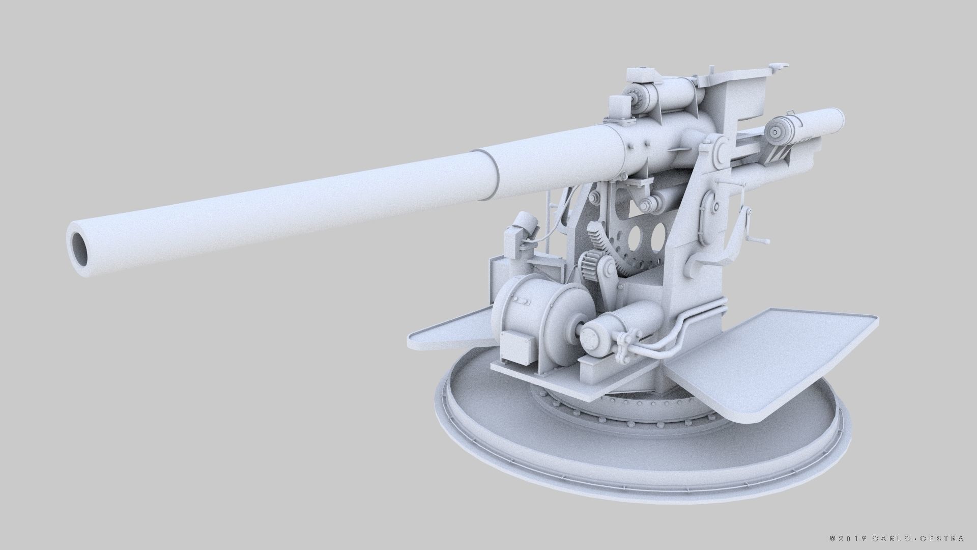 QF 120mm Mk VIII naval gun Low-poly 3D model_17