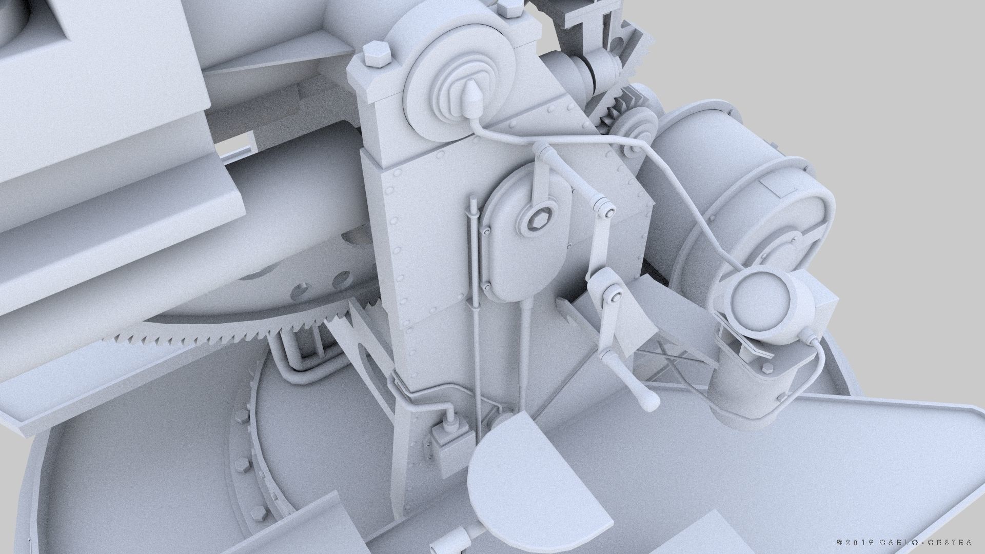 QF 120mm Mk VIII naval gun Low-poly 3D model_26
