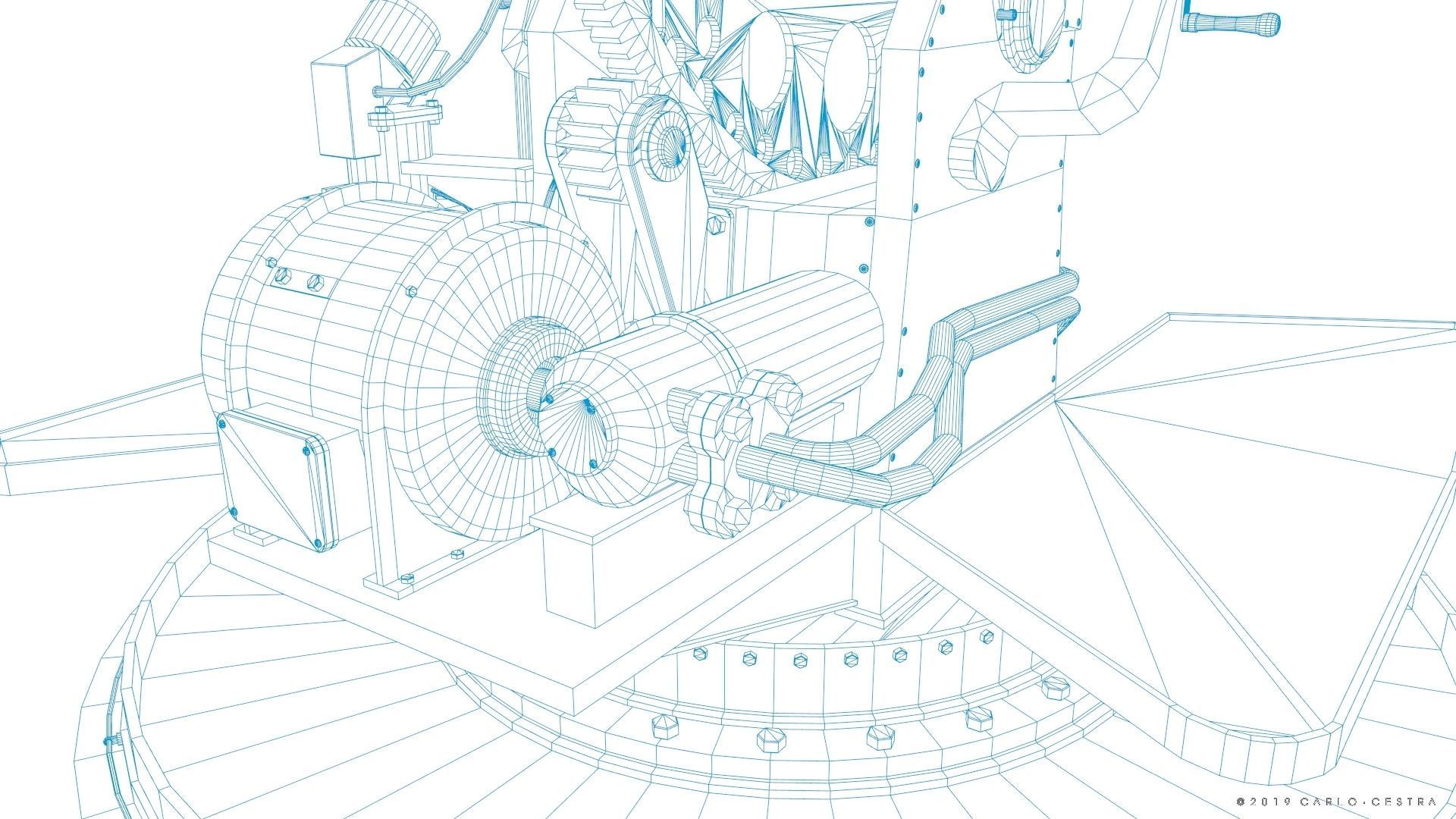 QF 120mm Mk VIII naval gun Low-poly 3D model_43