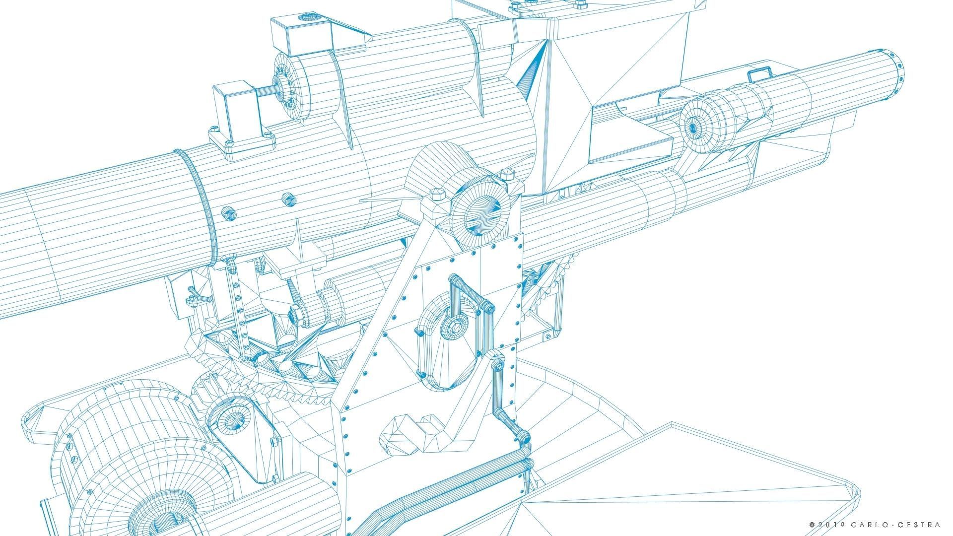 QF 120mm Mk VIII naval gun Low-poly 3D model_33