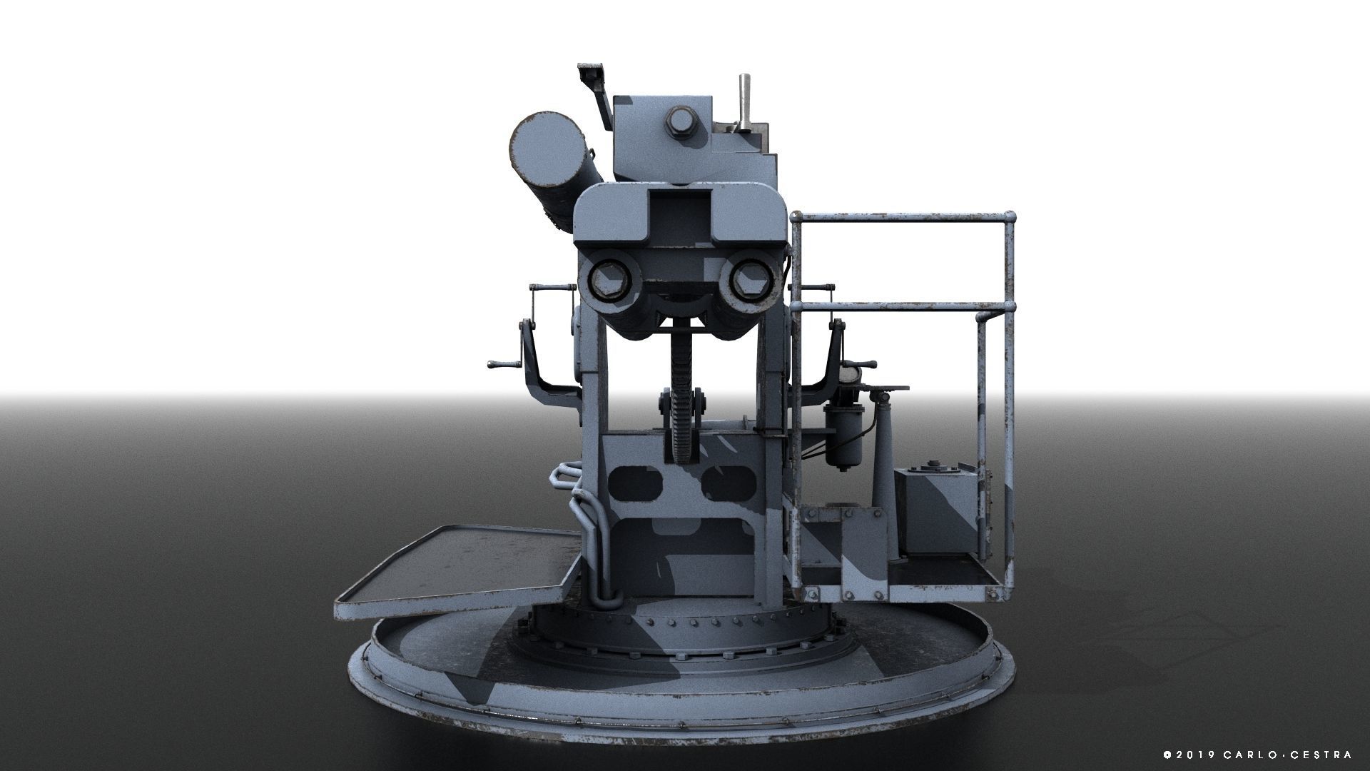 QF 120mm Mk VIII naval gun Low-poly 3D model_12