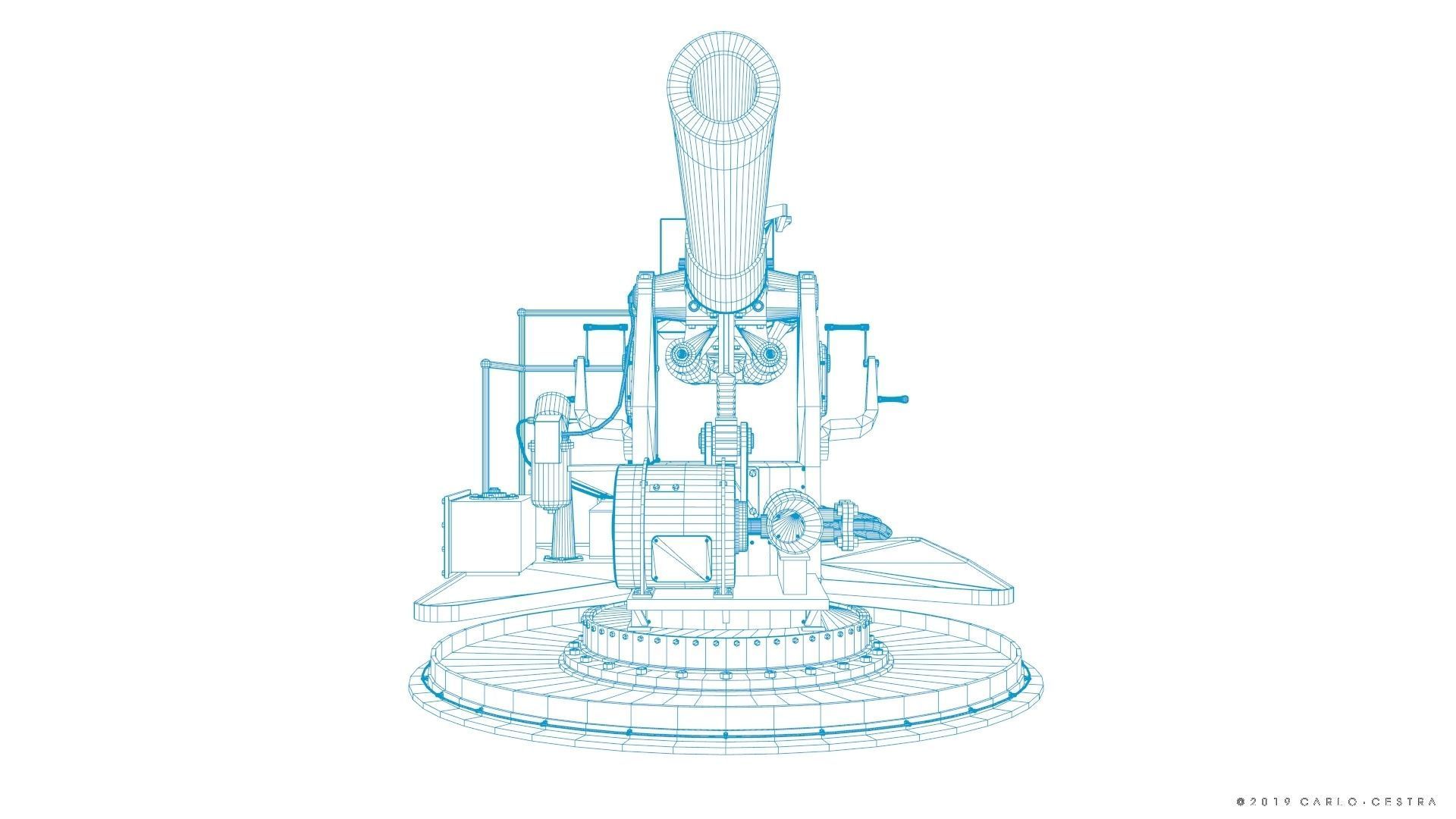 QF 120mm Mk VIII naval gun Low-poly 3D model_36