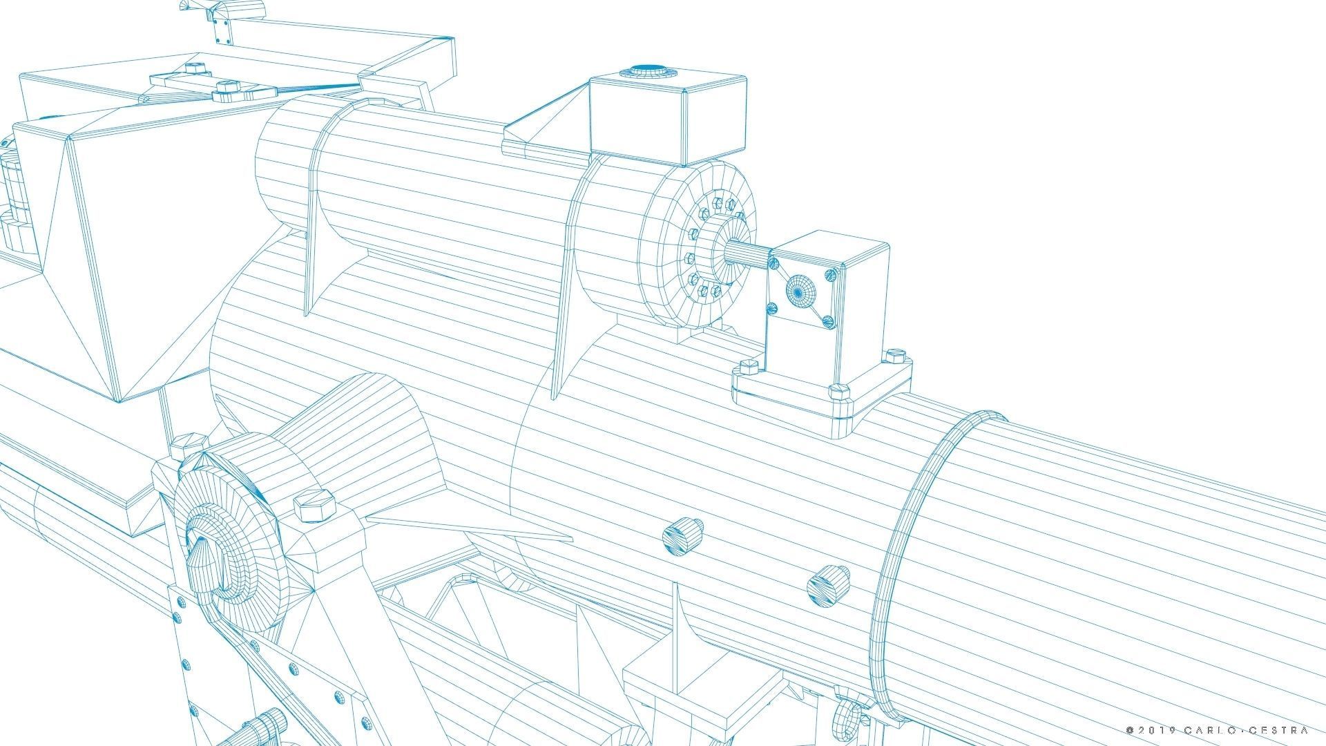 QF 120mm Mk VIII naval gun Low-poly 3D model_34