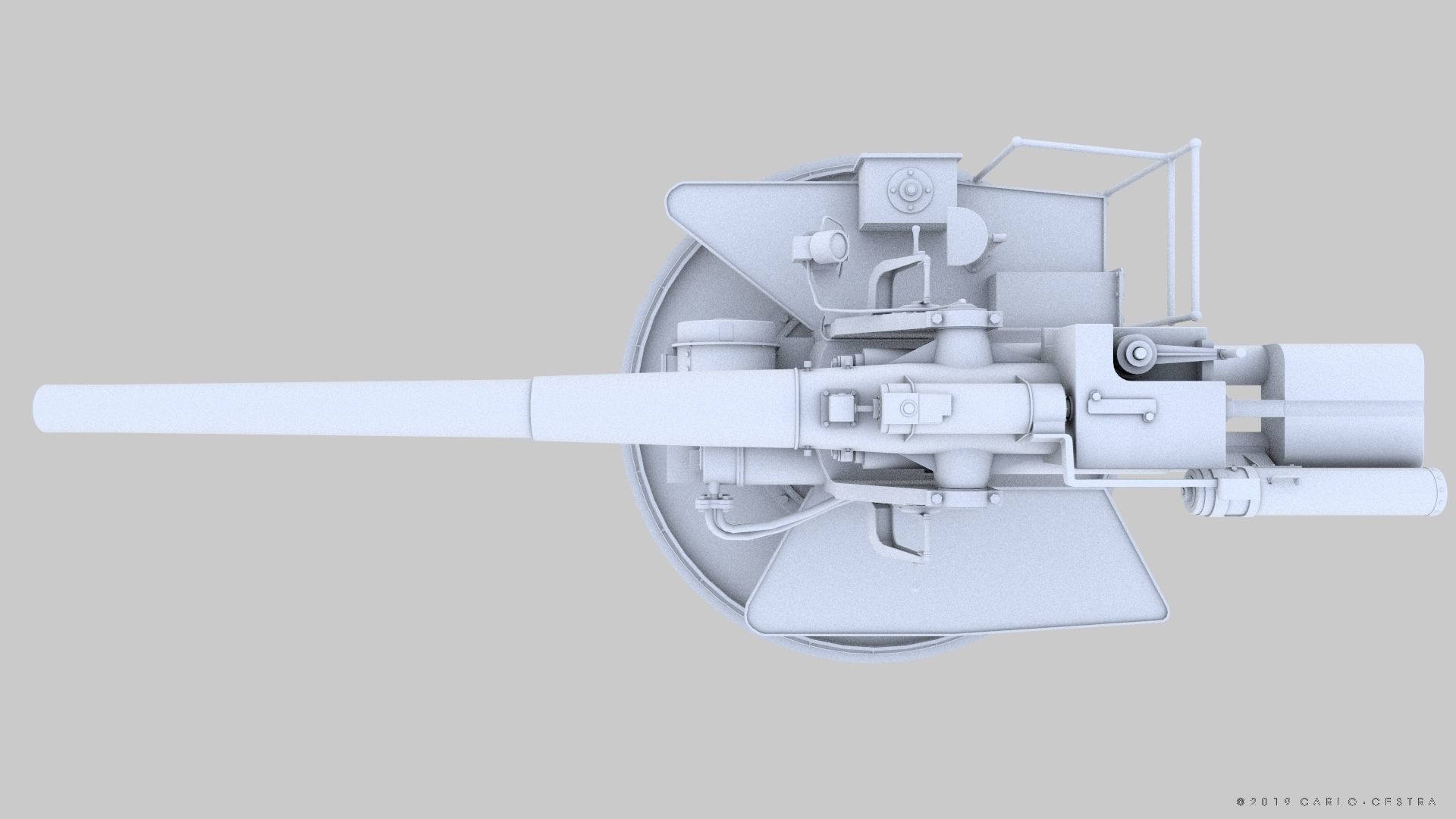 QF 120mm Mk VIII naval gun Low-poly 3D model_31